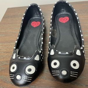 T.U.K Black Cat Flats Size 5